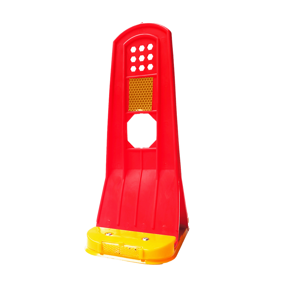 Guide-voie flexible en plastique orange/jaune avec réflecteurs - hauteur 290 mm