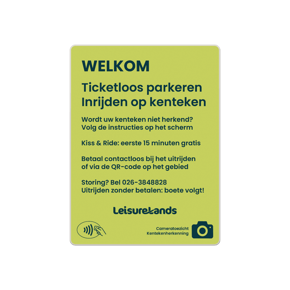 Bord DOR aluminium - Instructie ingang slagboom - 60x80cm