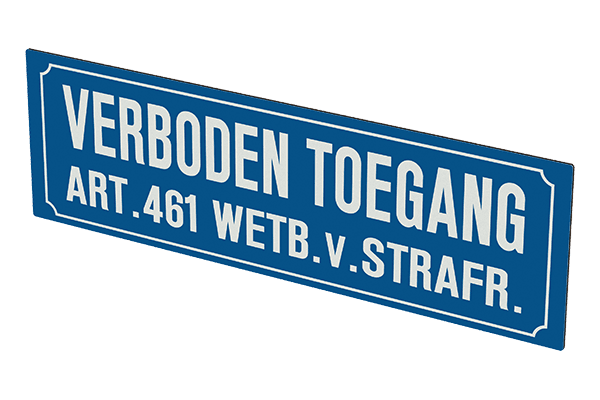 Bord verboden toegang art. 461 - 360x110x2mm - reflecterend