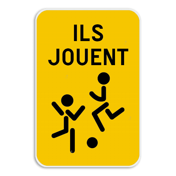 Panneau d’information « Ils jouent » réfléchissant
