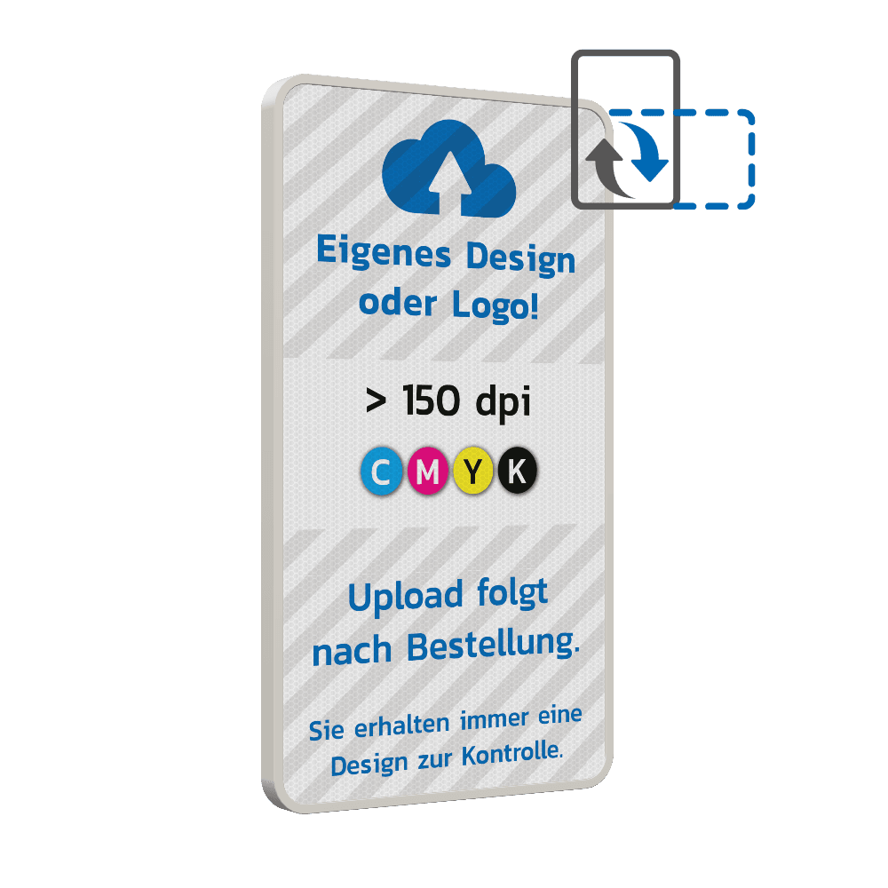 Hinweisschild Rechteckig 1:2, reflektierend, mit eigenem Design