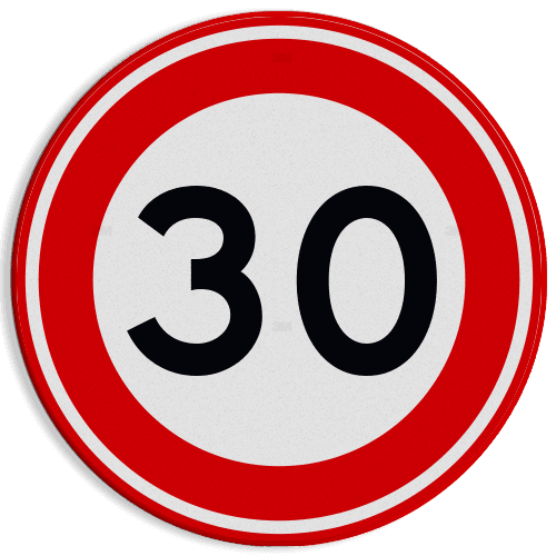 Verkeersbord maximum snelheid 30km/u RVV A01-30 - reflecterend