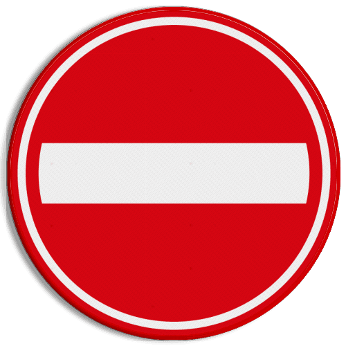 Verkeersbord verboden in te rijden RVV C02 - reflecterend