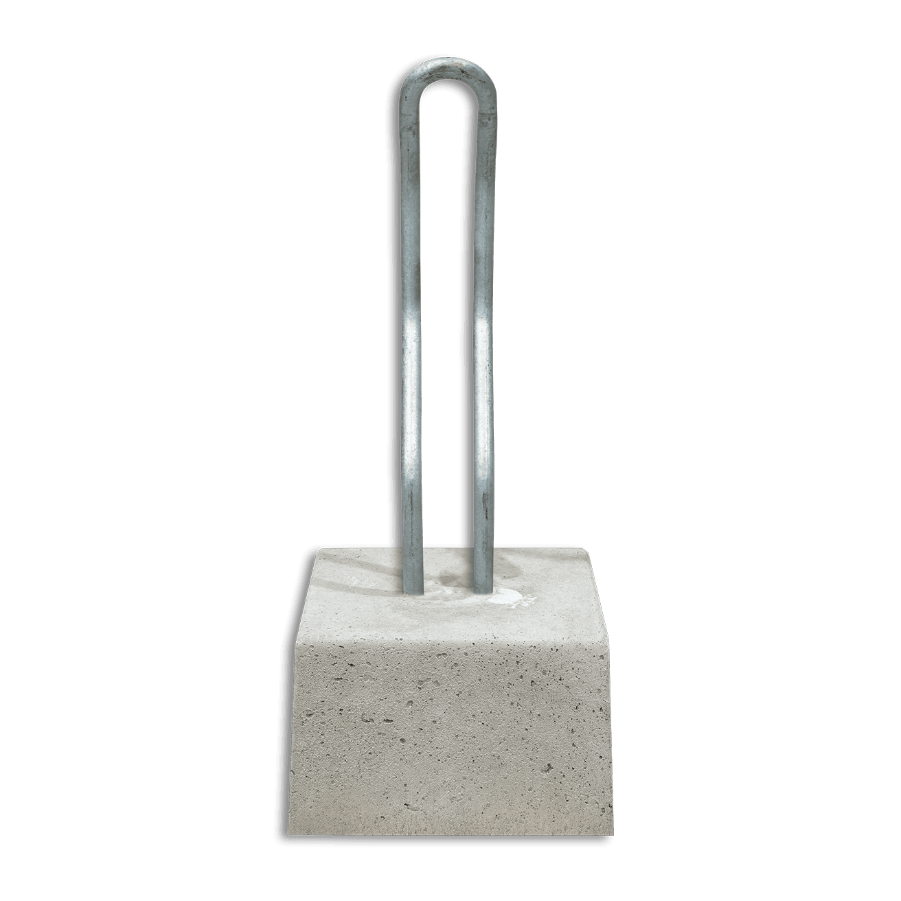 Fietsbeugel staal recht - met betonvoet 300x300x200mm