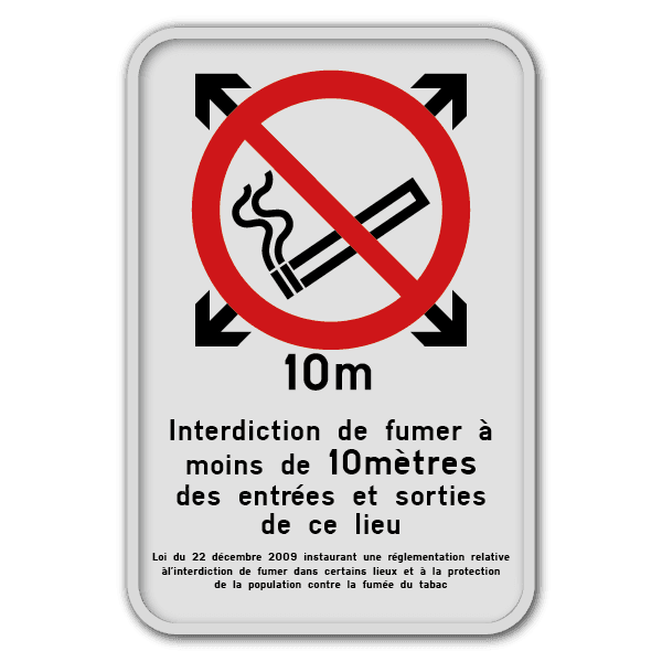 Panneau G2000 - Interdiction de fumer périmètre de 10 mètres