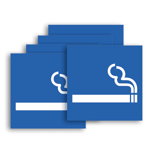 Lot de 5 autocollants pour zone fumeur fortement adhésifs