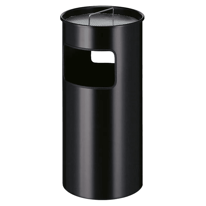 Poubelle noire avec cendrier - 50 litres