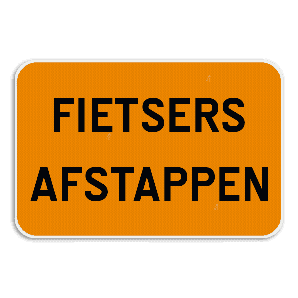 Tekstbord landscape - FIETSERS AFSTAPPEN