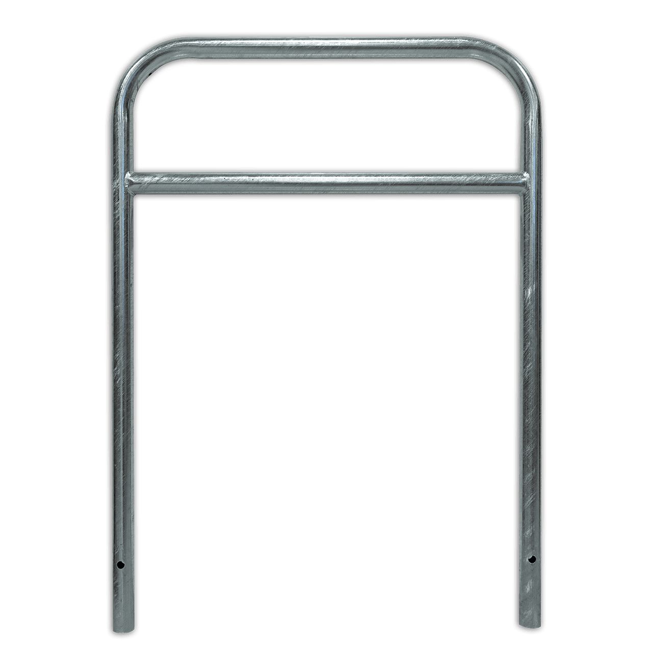 Arceau vélo galvanisé avec barre centrale et ancrages – 900 x 1300 mm
