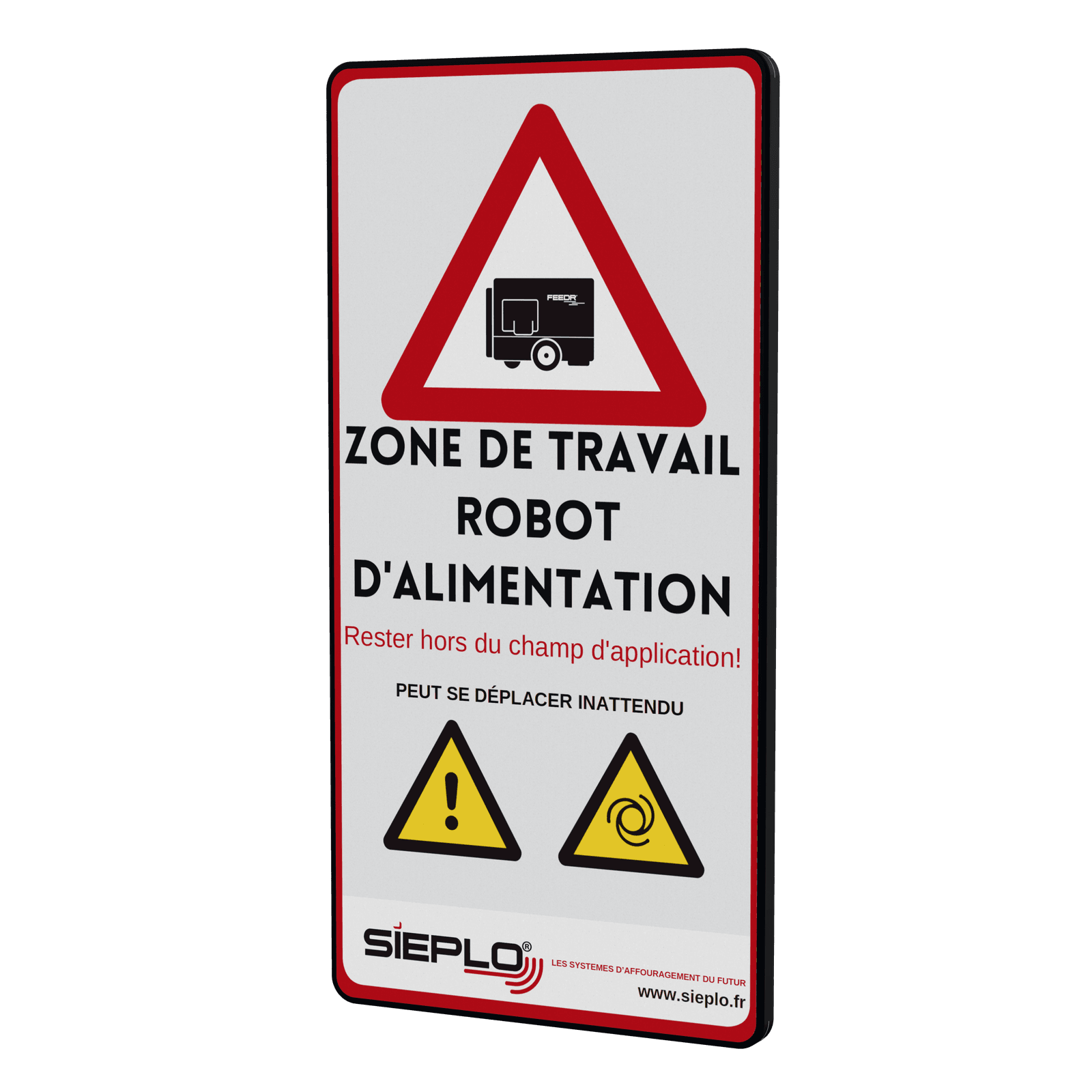 Veiligheidsbord 1:2 - Werkgebied Robot - Frans
