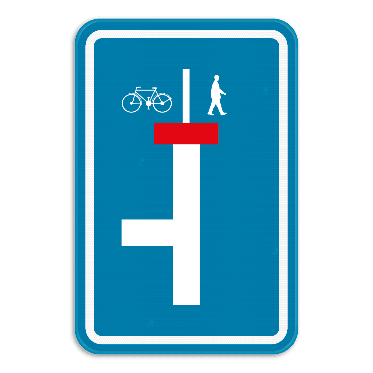 Verkeersbord SB250 F45b - doodlopende weg uitgezonderd voetgangers en fietsers - R/L