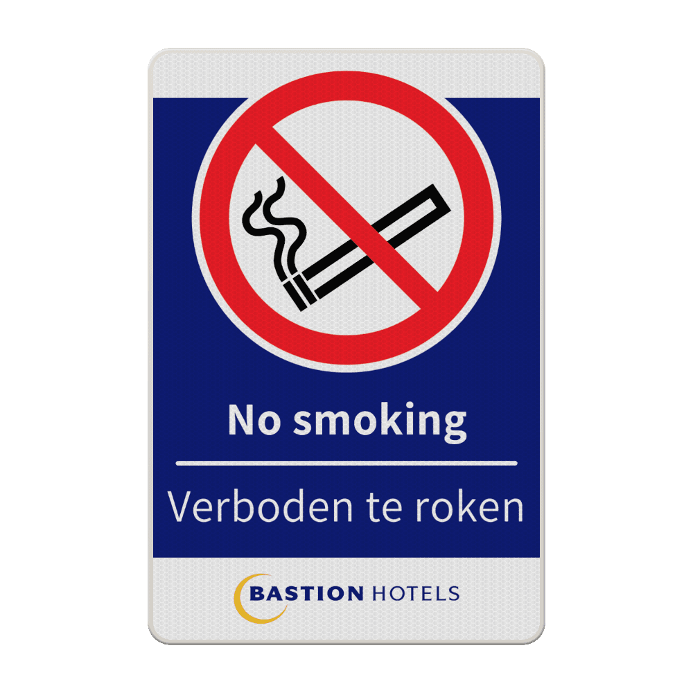 Verkeersbord rookverbod in huisstijl - reflecterend