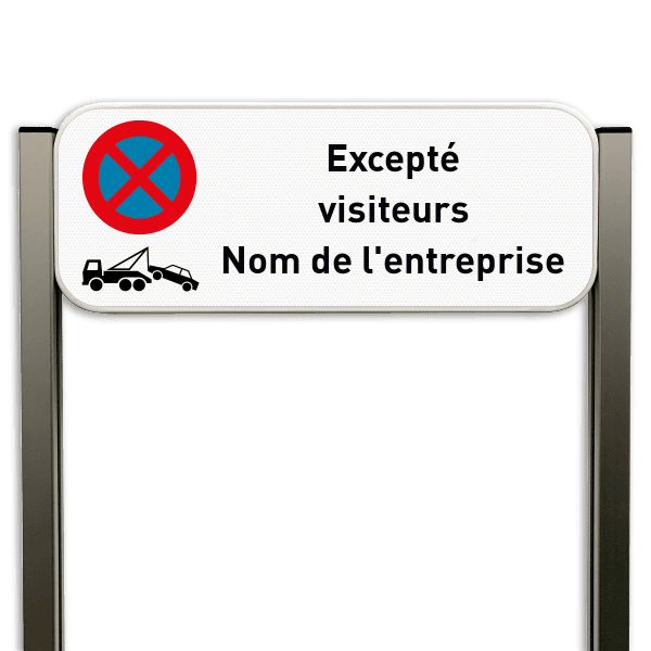 Interdiction de stationnement sauf pour les visiteurs et les employés