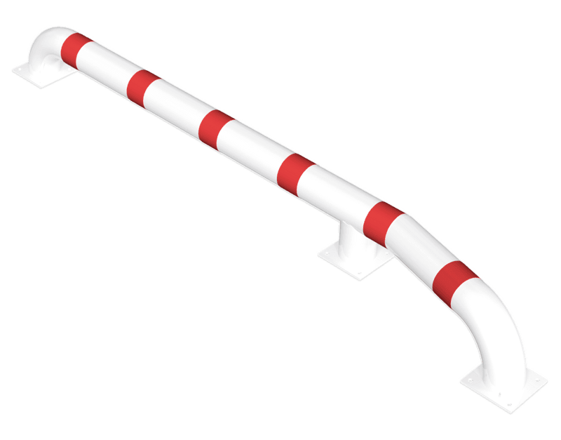 Wieldwinger staal links/rechts Ø152x3000mm wit/rood - vloermontage