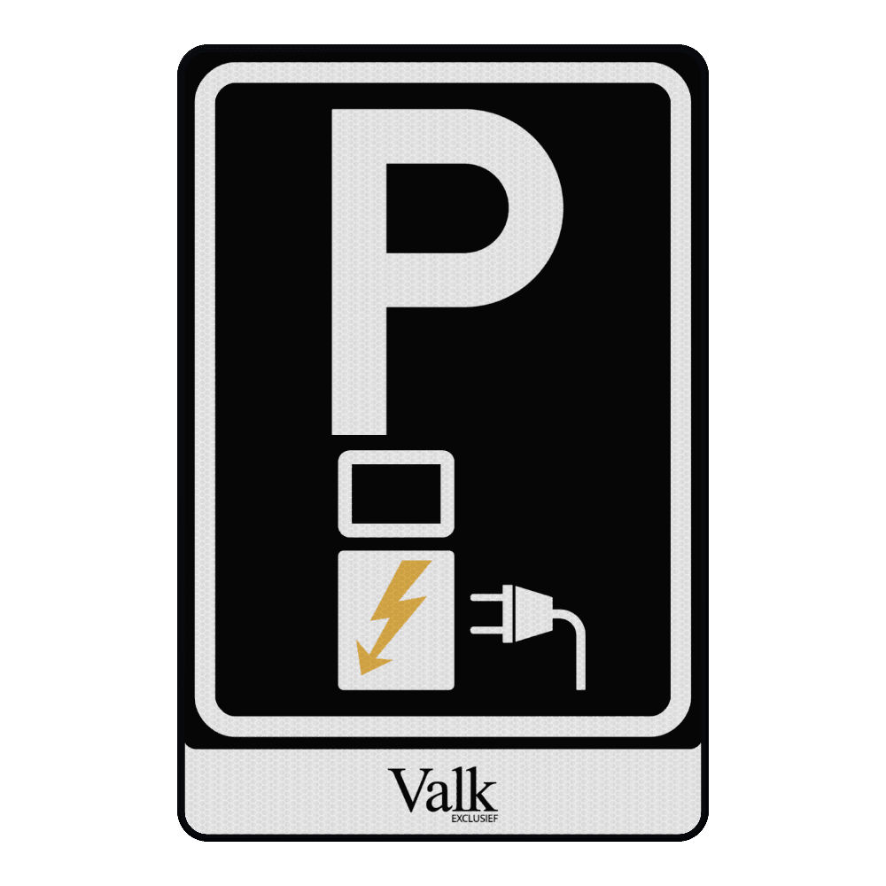 Parkeerbord Elektrisch laden in huisstijl - reflecterend