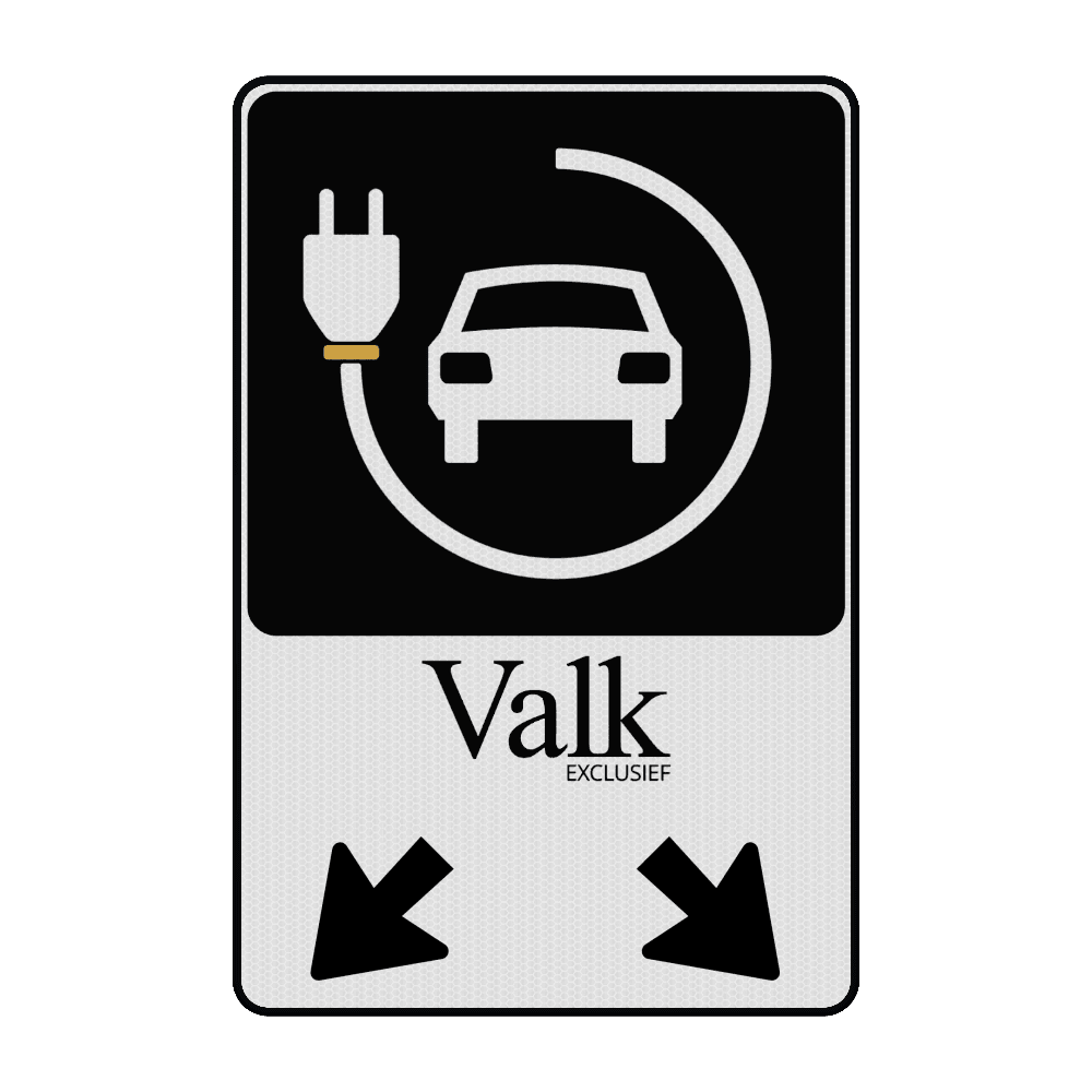 Parkeerbord Elektrisch laden in huisstijl - reflecterend