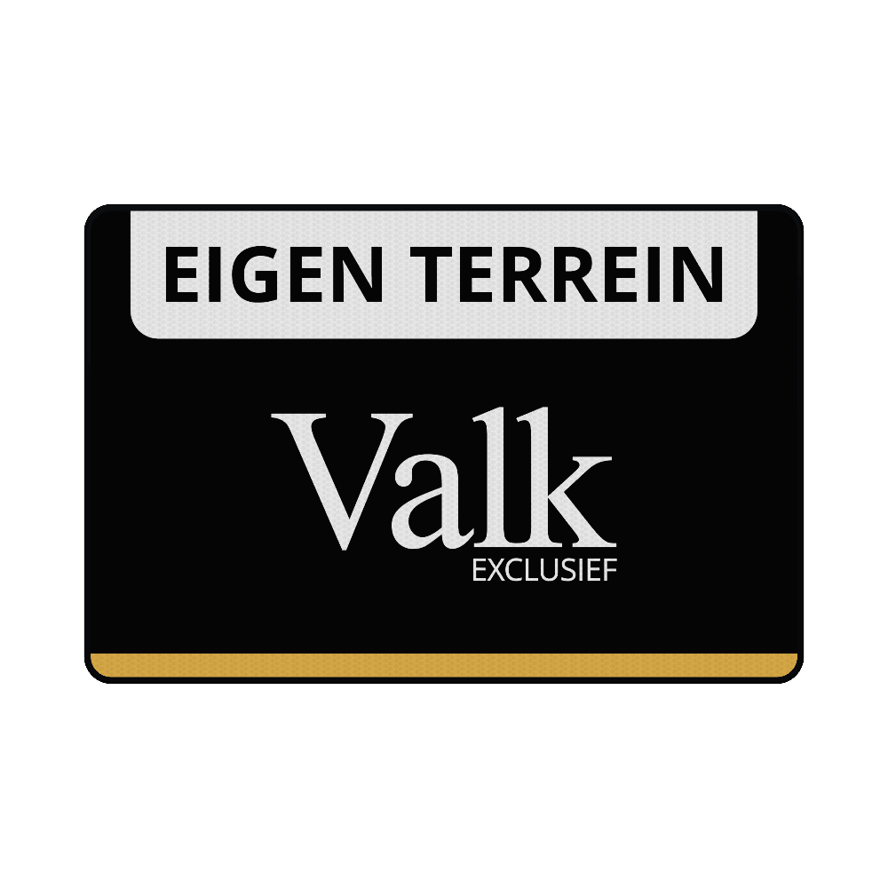 Eigen terrein bord in huisstijl - reflecterend