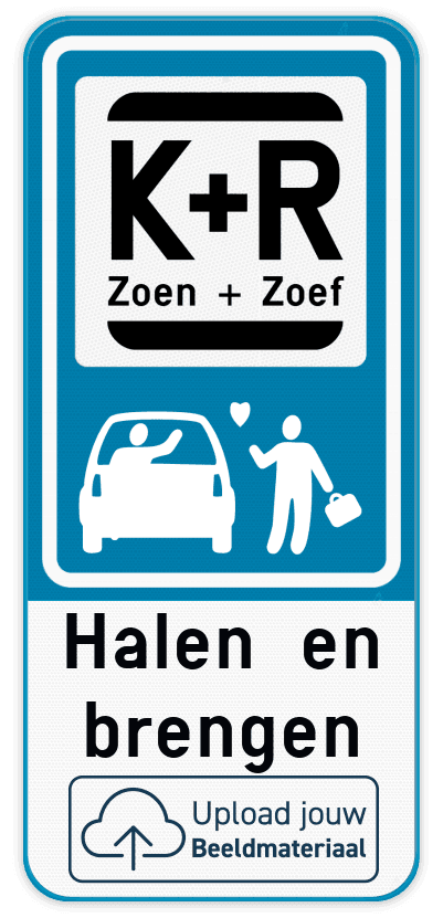 Parkeerbord Kiss&Ride - Halen en brengen - Eigen logo