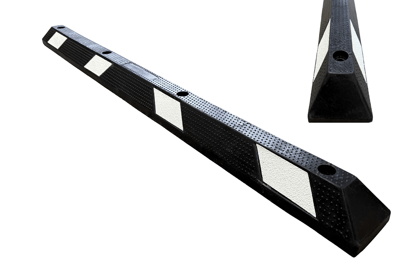 Parkeerstop TS-ECO rubber 183cm - Wit reflecterend