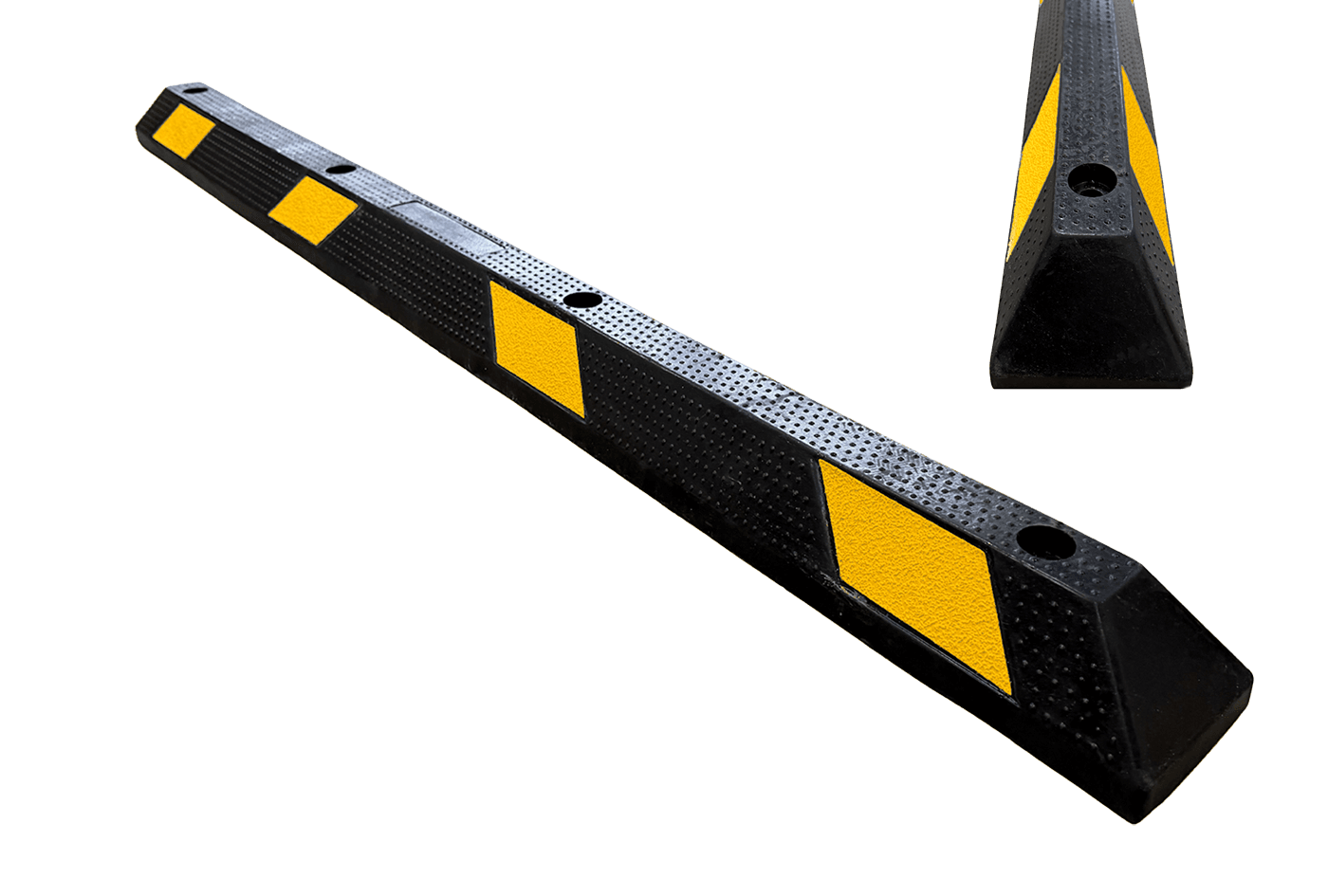 Parkeerstop TS-ECO rubber 183cm - Geel reflecterend