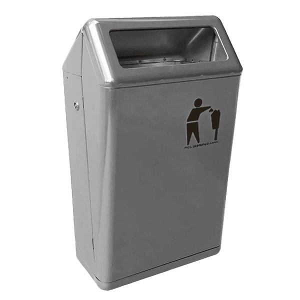 Bammens Capitole Prestige buitenafvalbak - Aluminiumgrijs - 50 liter