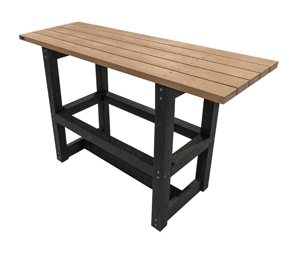 Buitentafel verhoogd gerecycled kunststof - type London - Bicolor
