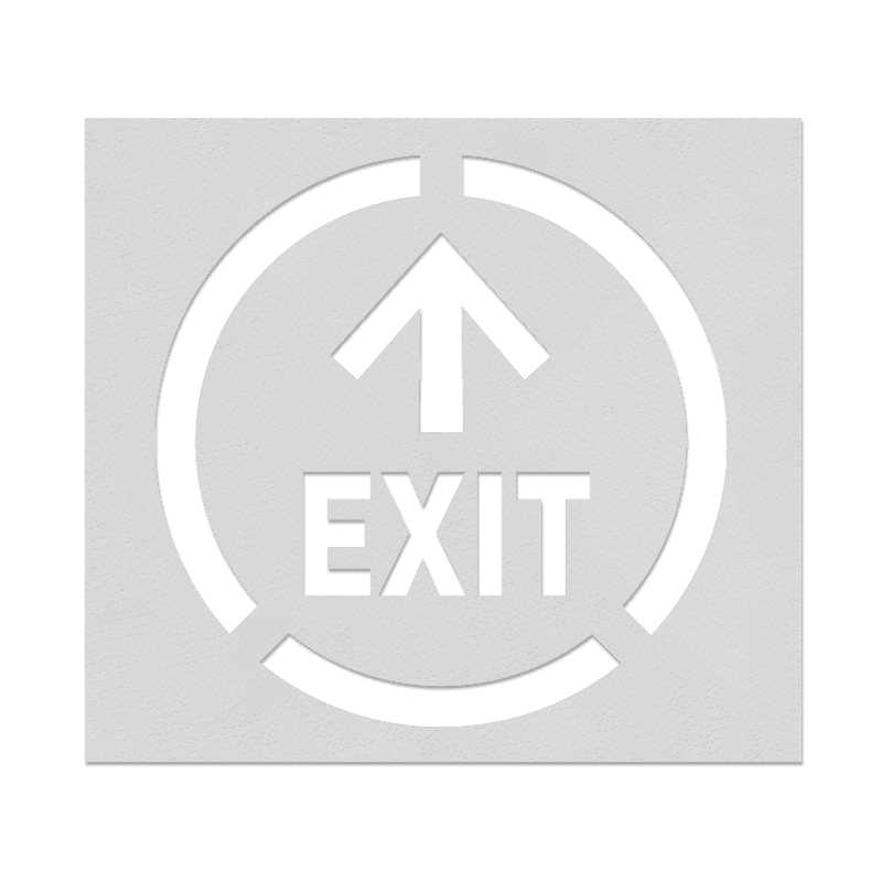 Wegmarkering spuitmal PVC (5mm) - Sjabloon EXIT uitgang met pijl