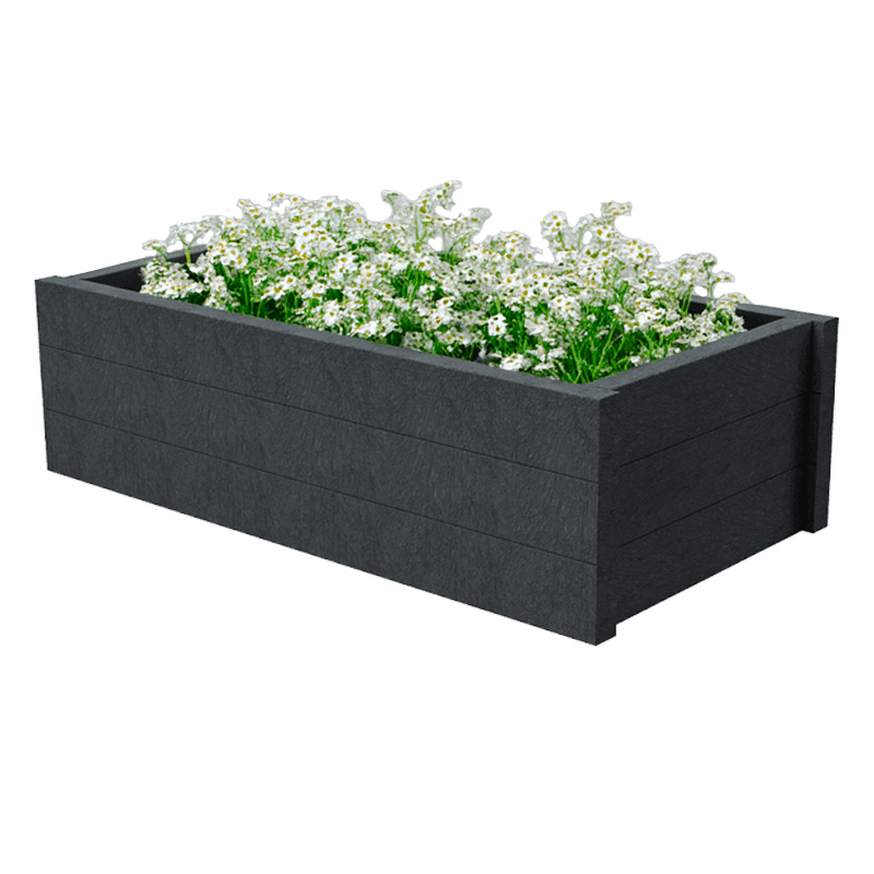 Jardinière rectangulaire Rotterdam – Plastique 100% recyclé