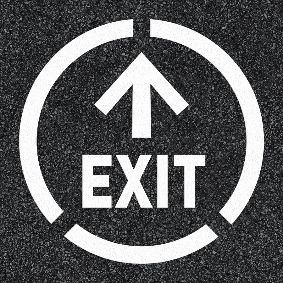 Thermoplast EXIT/UITGANG met pijl rechtdoor - wegmarkering