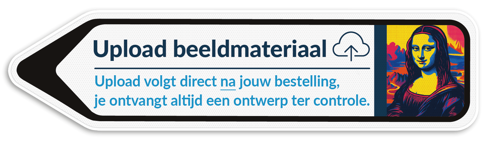 Informatiebord pijl reflecterend met je eigen opdruk