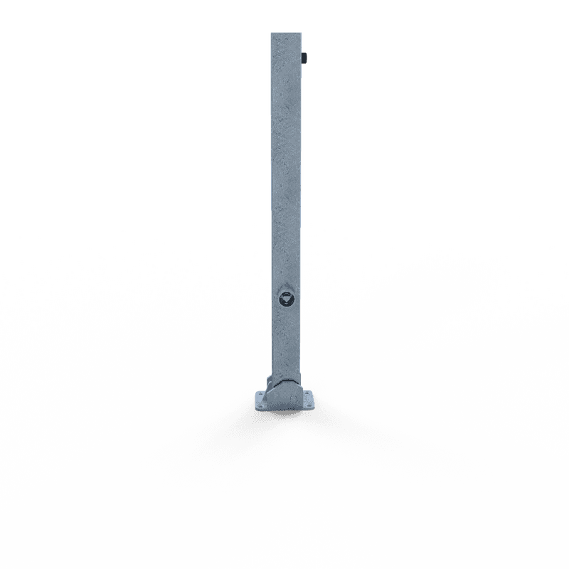 Poteau de stationnement - rabattable avec socle - 70 x 70 mm