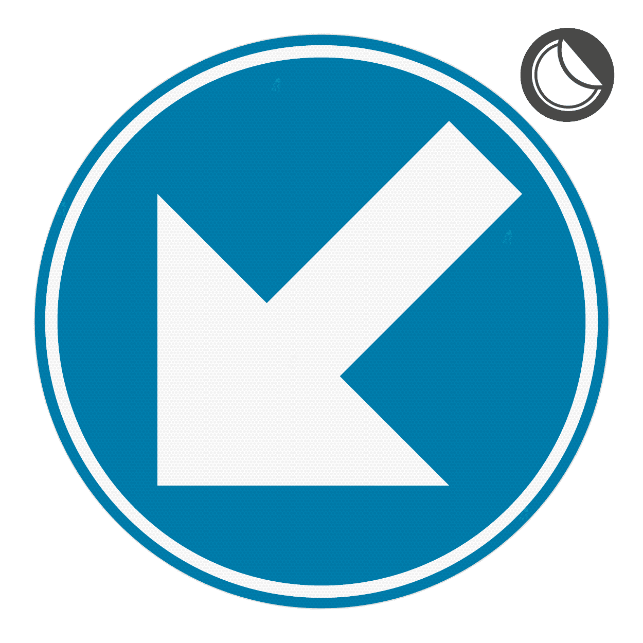 Sticker - D1 - verplicht links/rechts aanhouden