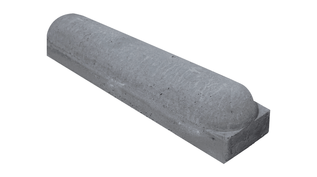 Stootband antraciet – 1 kant rond / 1 kant recht - 62kg