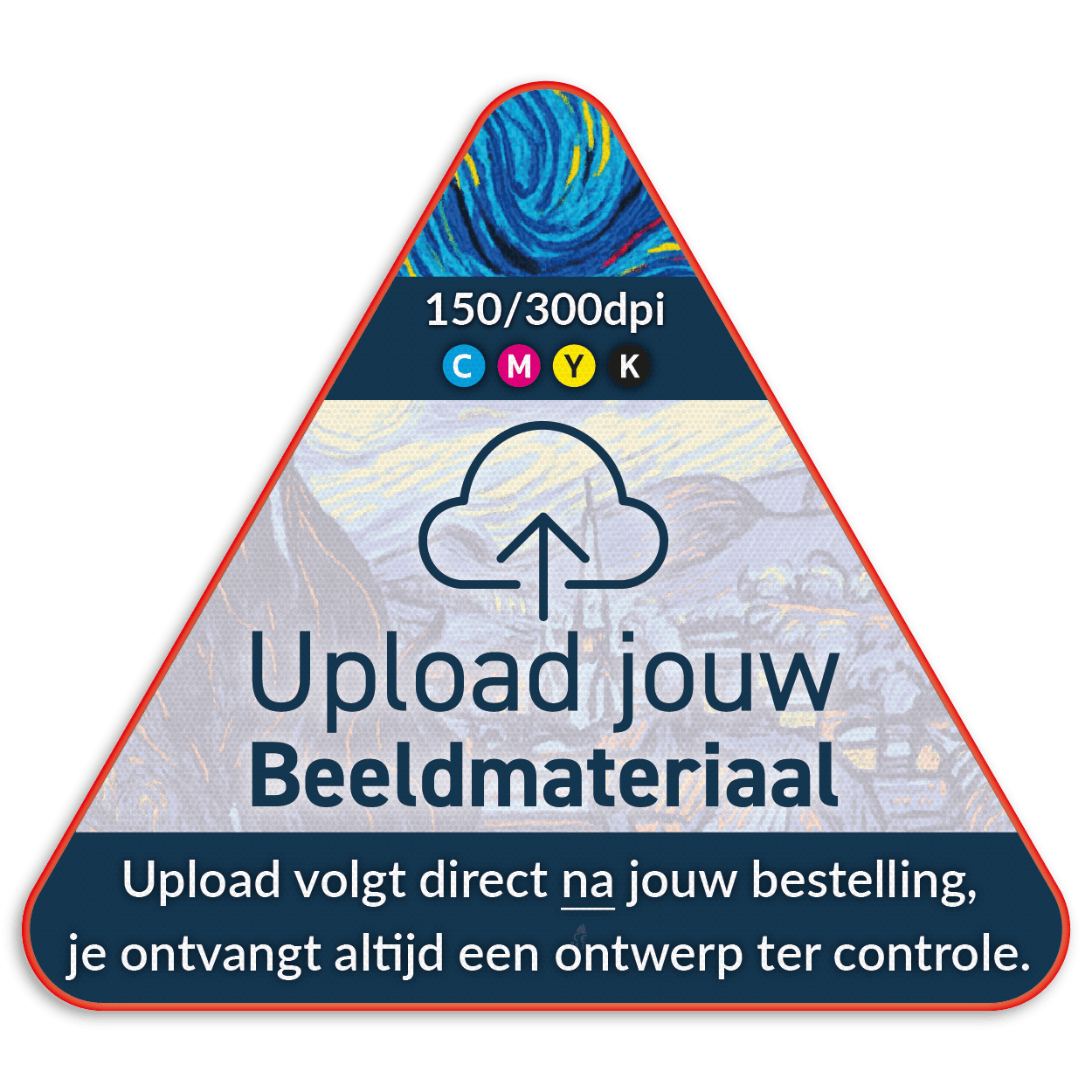 Informatiebord driehoek reflecterend met je eigen opdruk