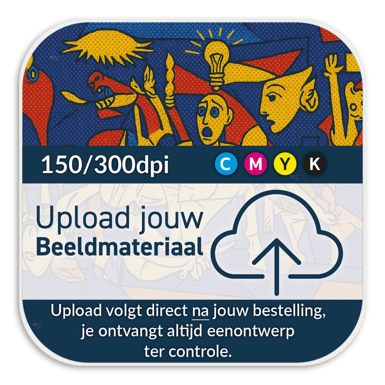 Informatiebord vierkant 225x225 reflecterend met je eigen opdruk