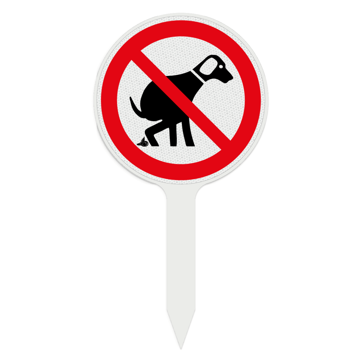 PVC-Steckschild Hunde verboten – Ø150mm reflektierend