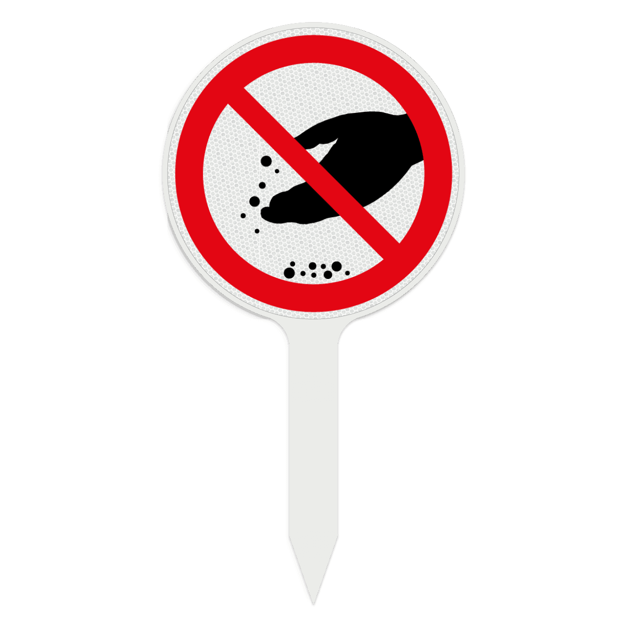 PVC-Steckschild Tiere nicht füttern – Ø150mm reflektierend