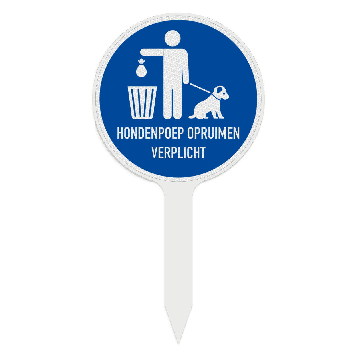 Insteek bord PVC hondenpoep opruimplicht - reflecterend