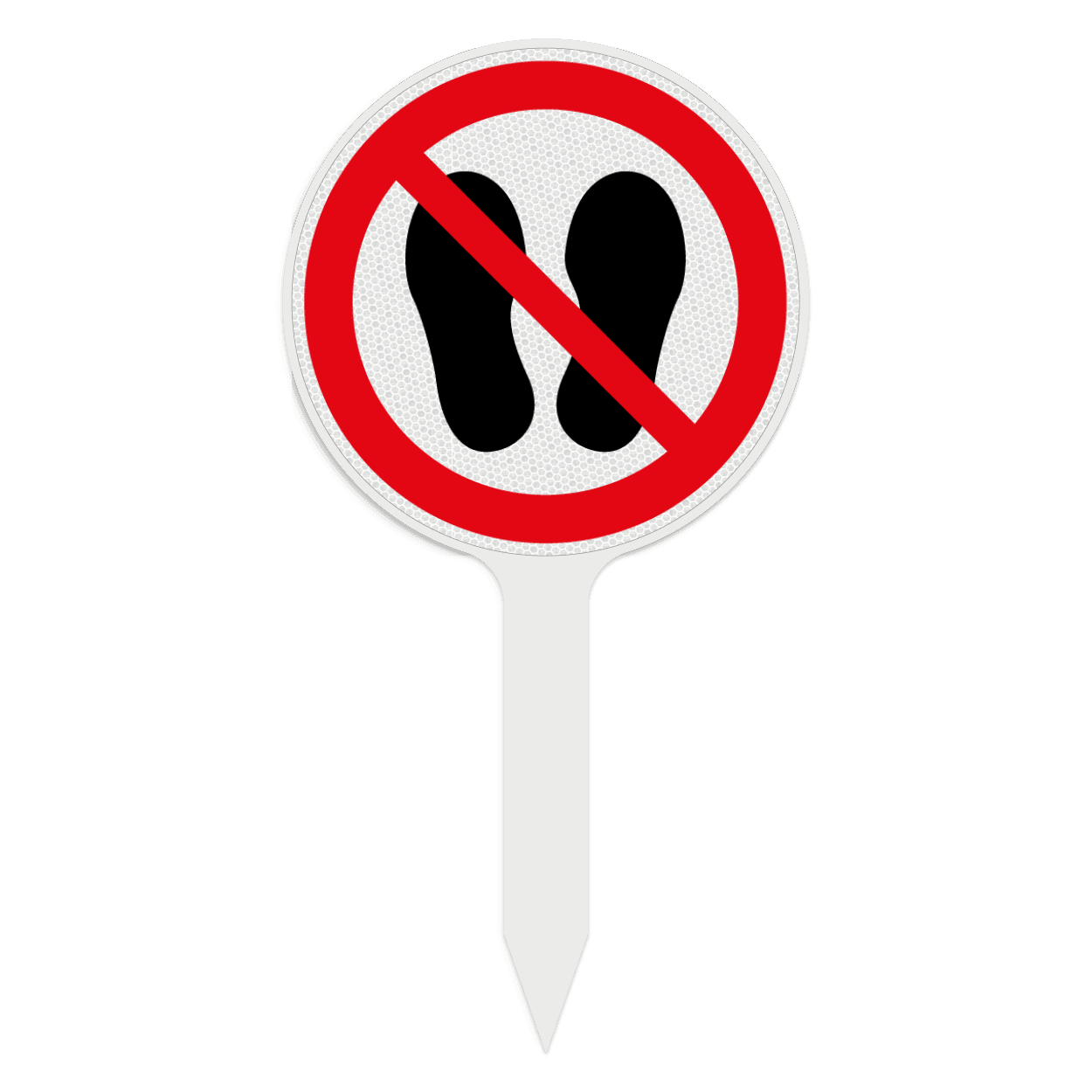 PVC-Steckschild Betreten des Rasens verboten – Ø150mm reflektierend