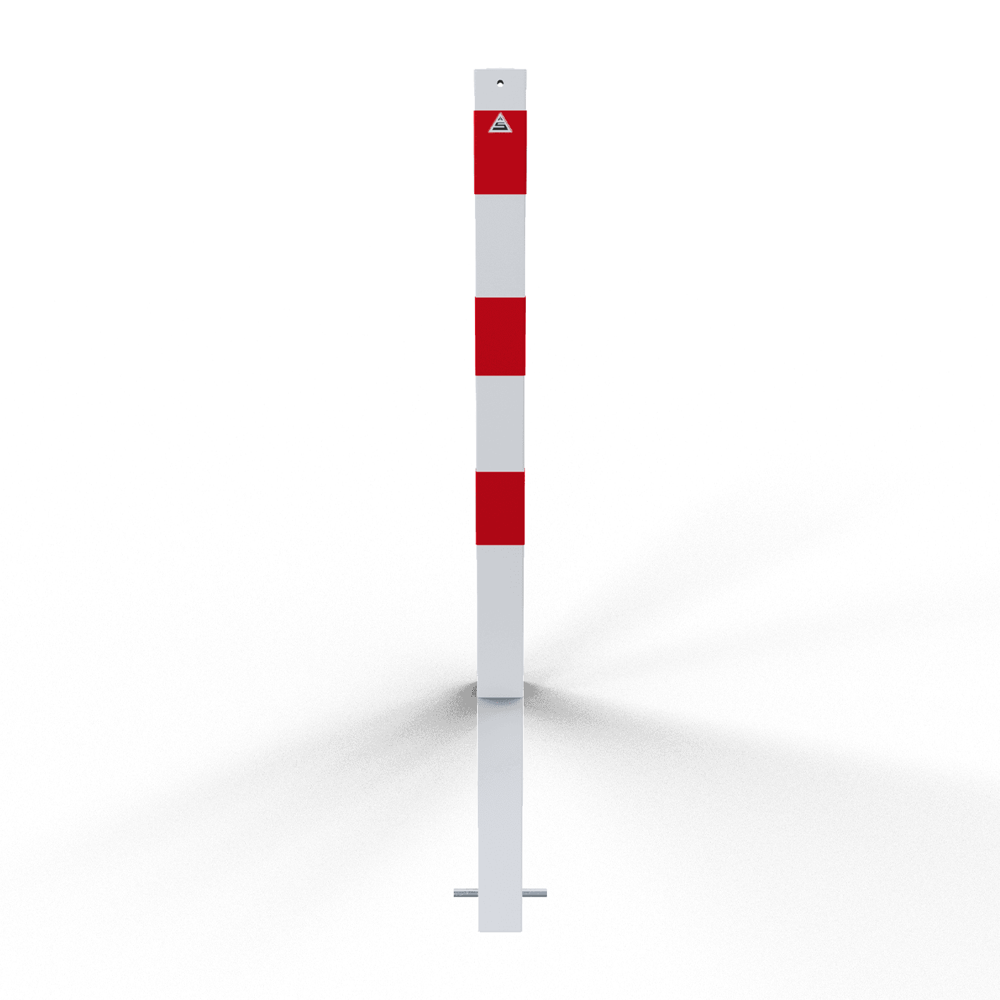 Parkplatz Poller Stahl 70x70mm weiß/rot – zum Einbetonieren