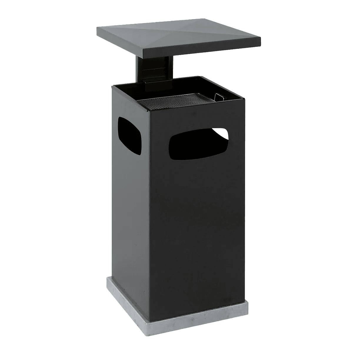 Buitenafvalbak met zandasbak (staal) 70 liter – diverse kleuren