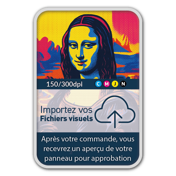 Panneau d'information 2:3 réfléchissant avec votre propre impression