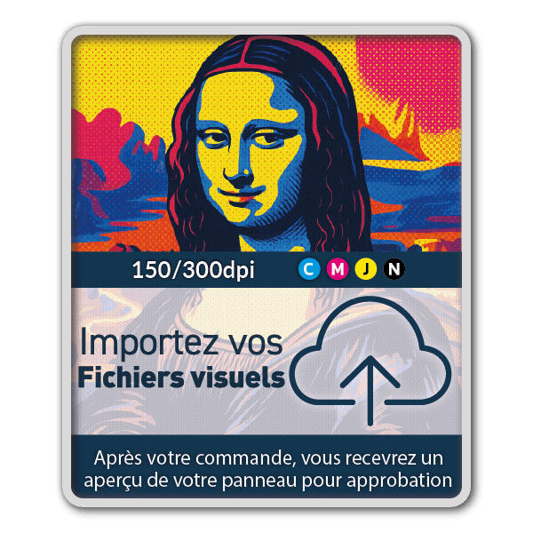 Panneau d'information 1100x1300mm réfléchissant - impression personnalisée (fichier client requis)