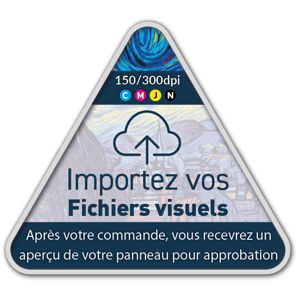 Panneau d'information trianglulaire réfléchissant avec votre propre impression