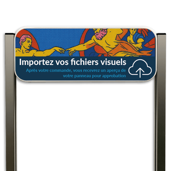 Panneau d'information pour parking - Poteaux en aluminium brossé + conception personnalisée