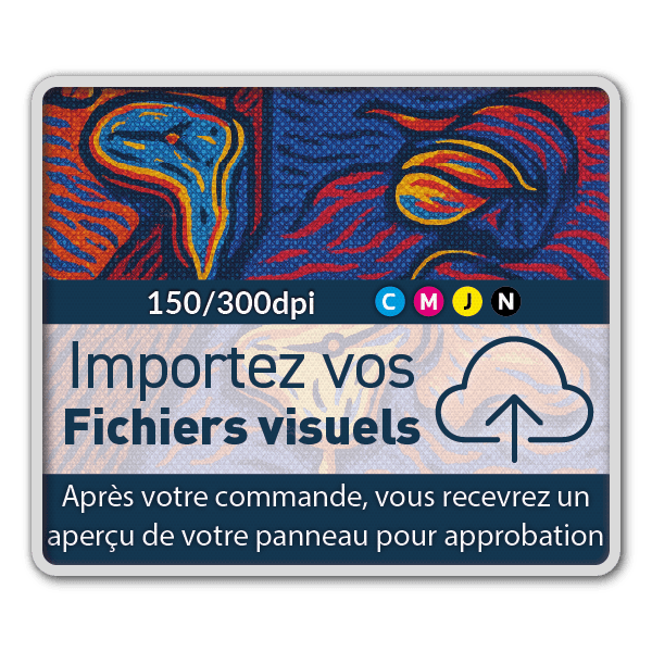 Panneau d'information 1300x1100mm réfléchissant -  impression personnalisée (fichier client requis)