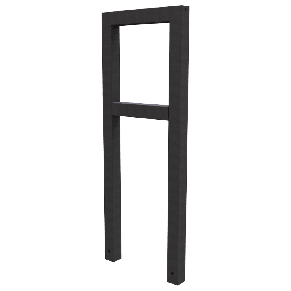 Anlehnbügel Fahrrad (Stahlrohr 60x40mm) 450x1200mm mit Querholm - zum Einbetonieren