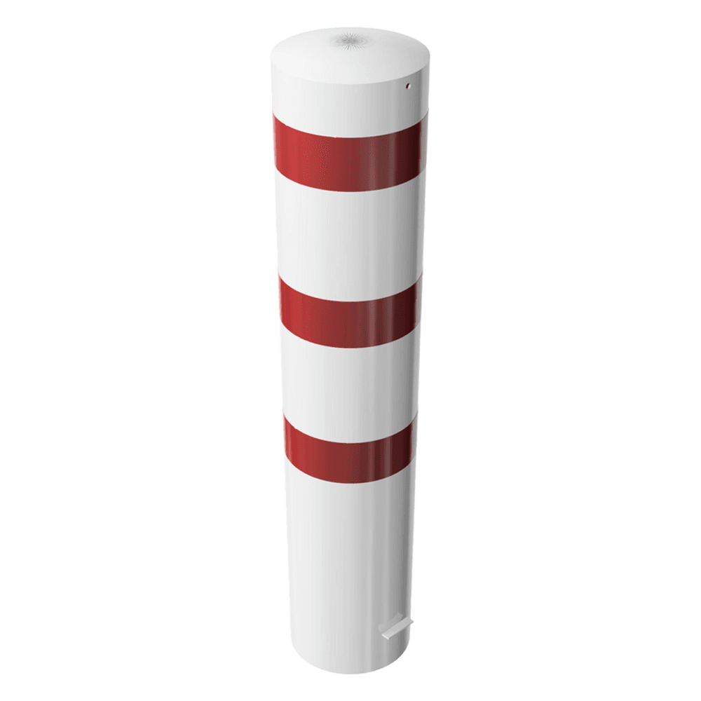 Rampaal staal Ø273 - 1500/2000mm – Grondmontage, verzinkt of wit/rood