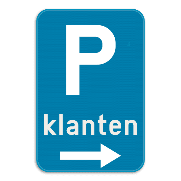 Parkeerbord met je eigen tekst en pijl