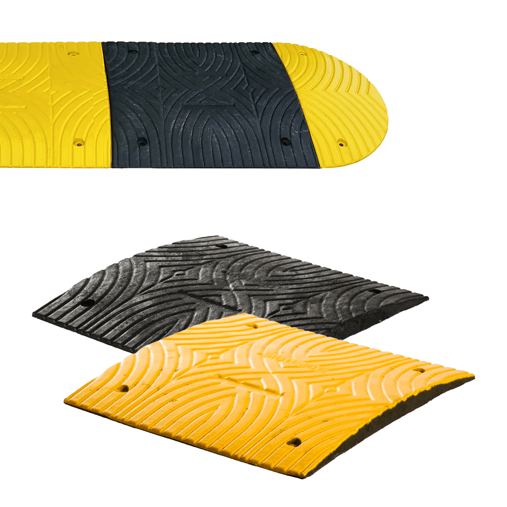 Verkeersdrempel 30km/h - middenelement 500x500x30mm geel/zwart